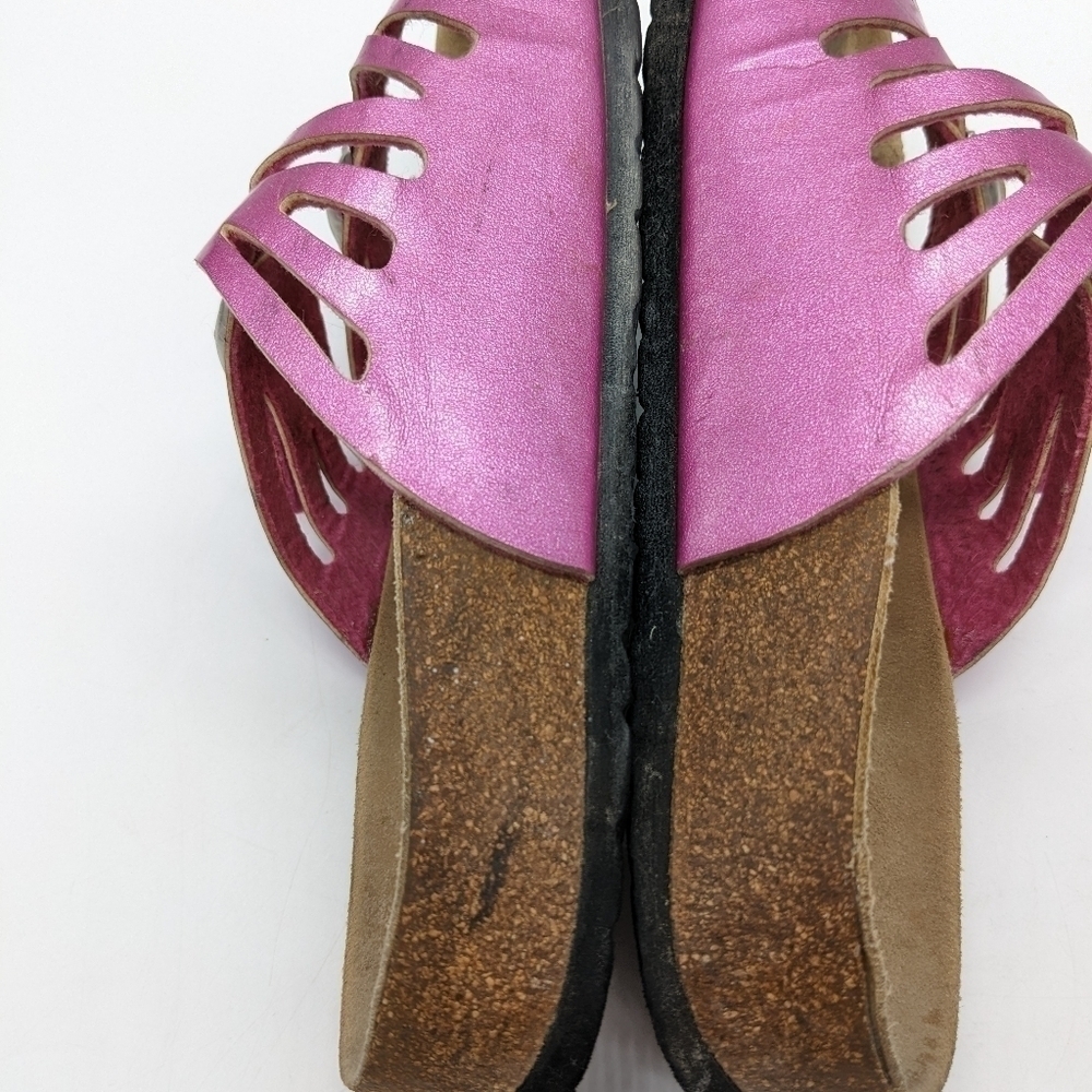 Betula by Birkenstock pink strappy leather slip on 36 5/5.5 - Picture 5 of 12